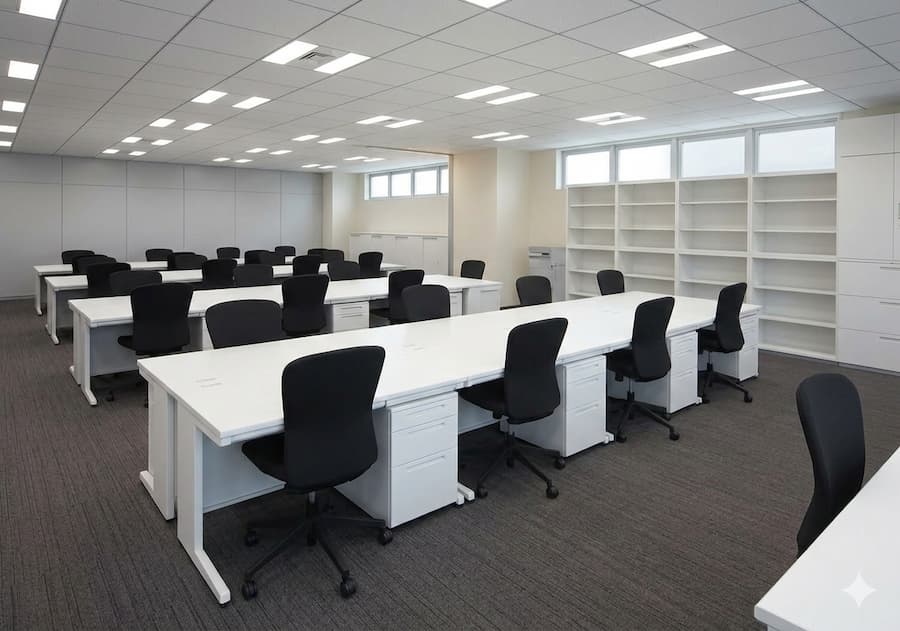 事例1: B社様 (移転前の大規模増員に対応する仮設事務所を1年間設営)