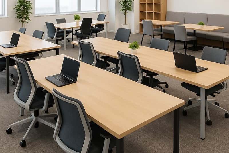 企業のオフィスレイアウト変更例①フリーアドレス制の導入