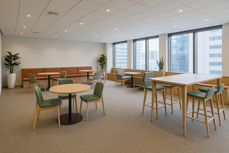 企業のオフィスレイアウト変更例③リフレッシュスペースの設置