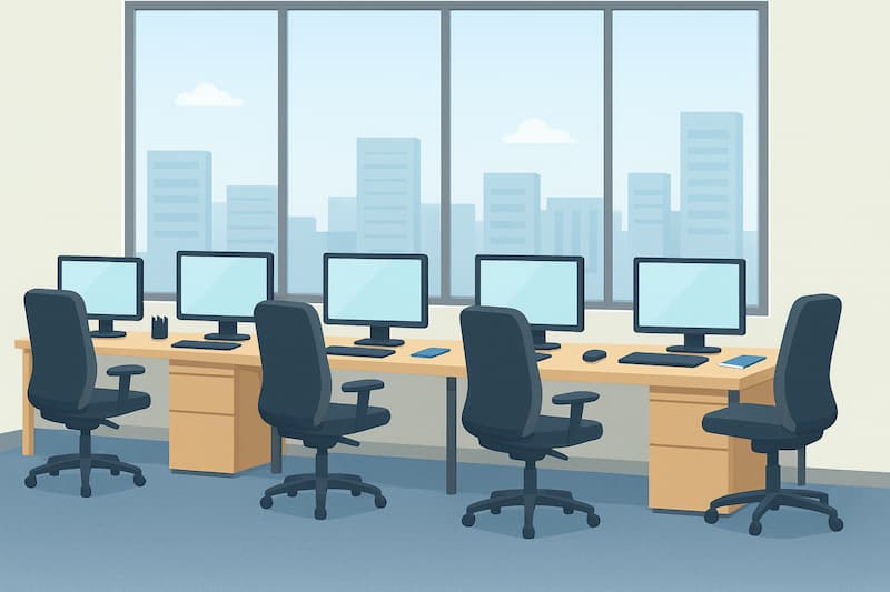 窓からの自然光を活用する配置