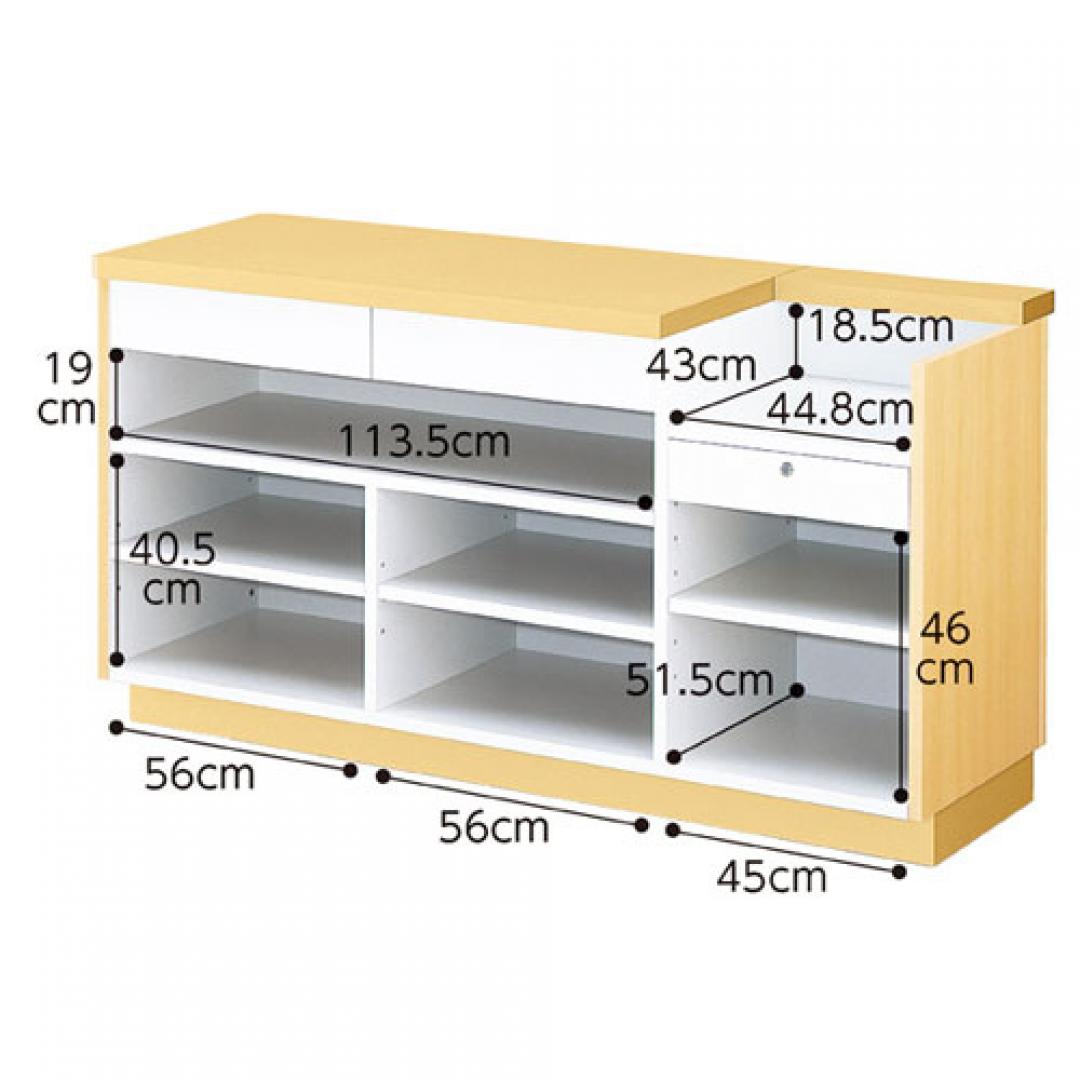 木製一体型レジカウンター エクリュ【exp-p-61-143-1-1】