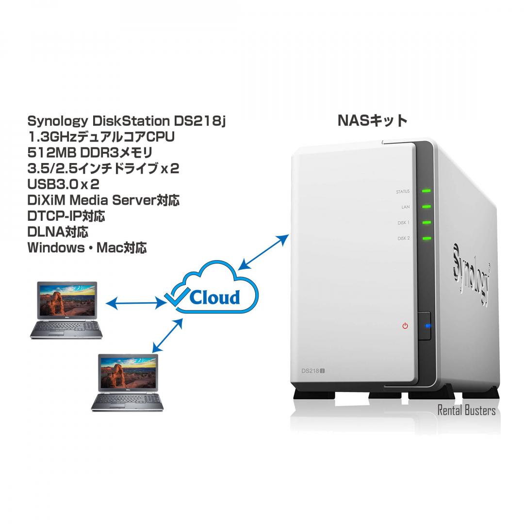 NASキット Synology製 DiskStation DS218j
